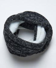 Tweed-Schlauchschal mit Zopfmuster
