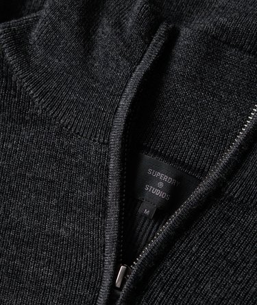 Pull semi-zippé en laine mérinos Image 5