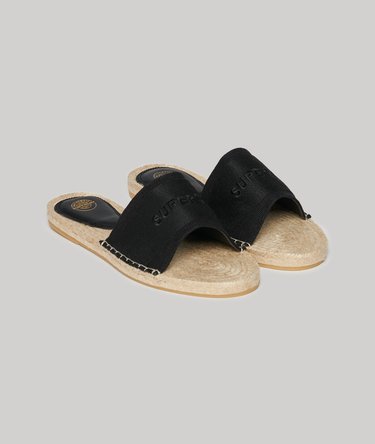 Espadrill Slider-sandaler i kanvas med överlägg Image 1