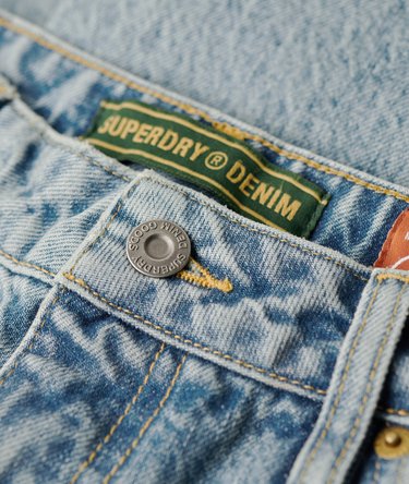 Jeans i økologisk bomuld med mellemhøj talje og vide ben Image 4