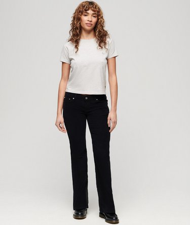 Low Rise Cord Flare Jeans Image 5