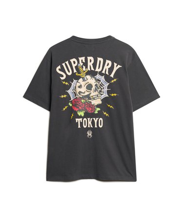 T-shirt ampia con grafica Tattoo sul retro Image 8