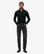Pull semi-zippé en laine mérinos