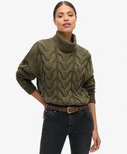Chain Cable Knit Polo Jumper
