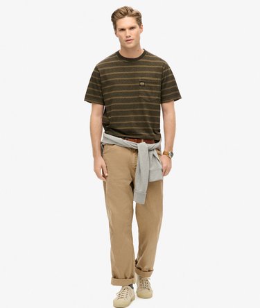 Textured Stripe Pocket T-Shirt Image 2
