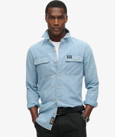 Camicia a maniche lunghe in cotone e stile workwear Image 1
