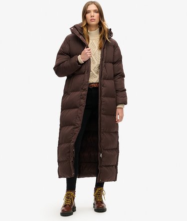 Maxi täckjacka med huva Image 1