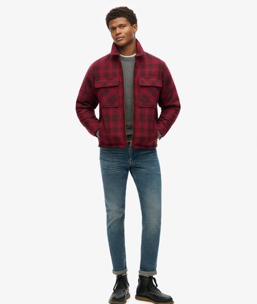 Surplus Wool Check Zip Through Overshirt Image 2