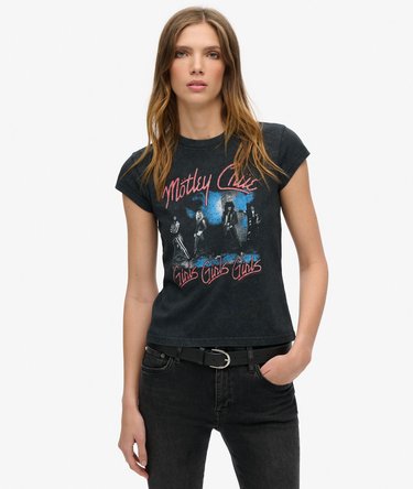 Motley Crue x Superdry Cap Sleeve T-Shirt Image 1