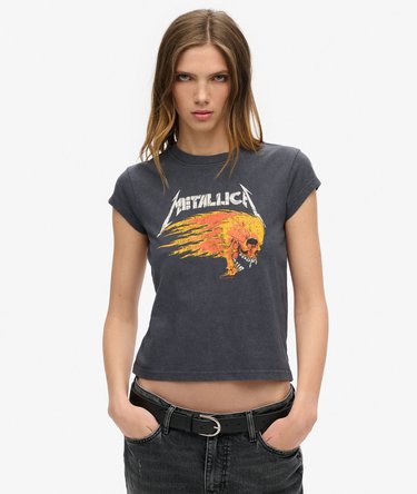 Metallica x Superdry Cap Sleeve Band T-Shirt Image 1