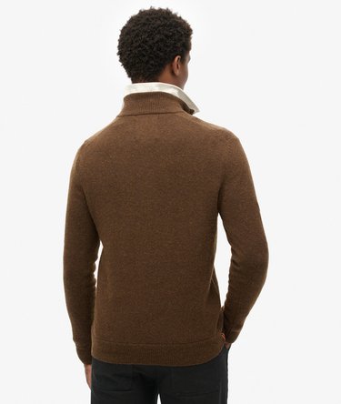Gebreide Essential trui met borduursel en halve rits Image 4
