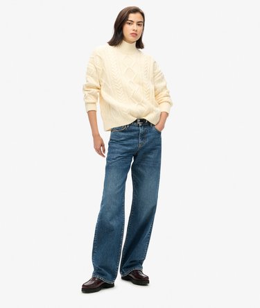 Maglione a collo alto a trecce Image 2