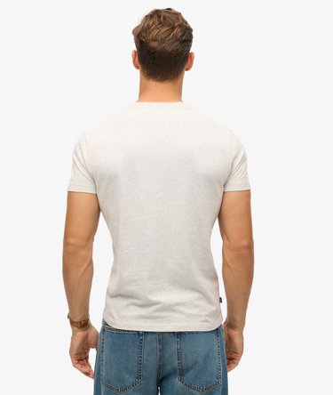 T-shirt in cotone biologico con scollo a V e logo Essential Image 4