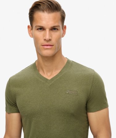 Organic Cotton Essential Logo V Neck T-Shirt Image 3