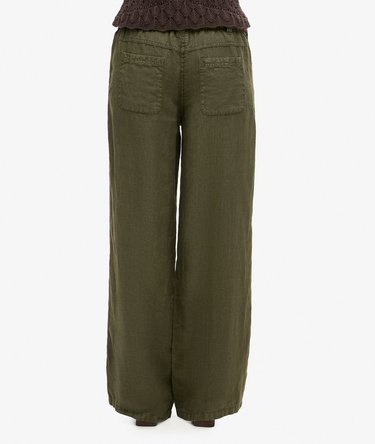 Pantalon taille basse en lin Image 3