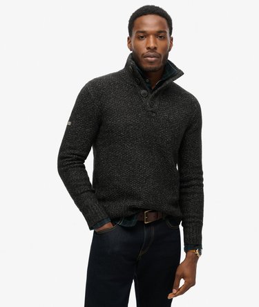 Pull en maille épaisse à col boutonné Image 1