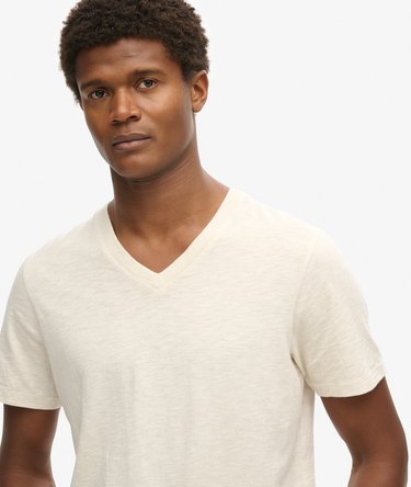 V-Neck Slub Short Sleeve T-Shirt Image 3