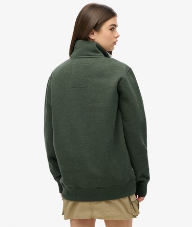 Oversized Essential Sweatshirt mit halbem Reißverschluss und Logo Image 4