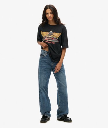 Oversized 70er Band T-shirt med rockgrafik Image 2