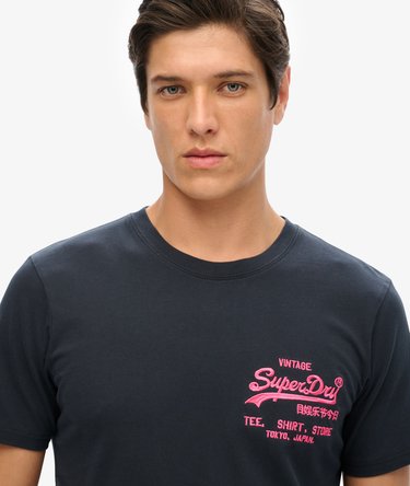 Neonfarbenes T-Shirt mit Vintage-Logo Image 3