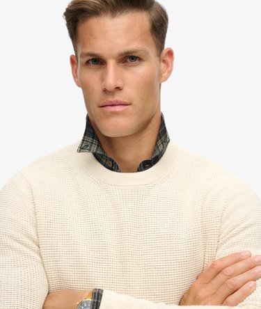 Textured Crew Knitted Jumper Image 3