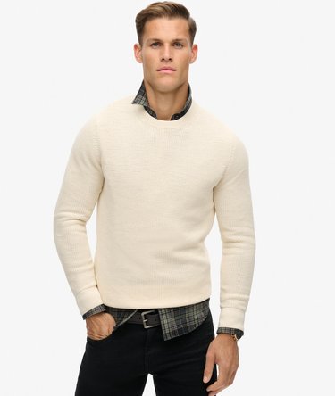 Textured Crew Knitted Jumper Image 1