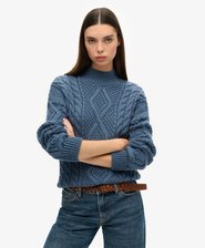 Aran Cable Knit Polo Jumper