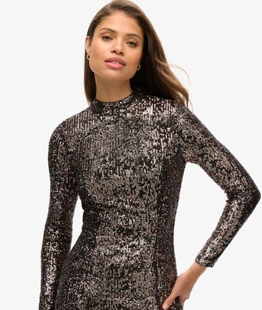 Backless Sequin Midi Dress Image 2