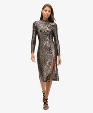 Backless Sequin Midi Dress