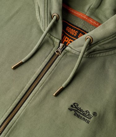 Essential Logo Washed hoodie met rits Image 5