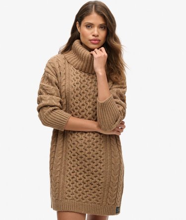 Roll Neck Cable Jumper Dress Image 1