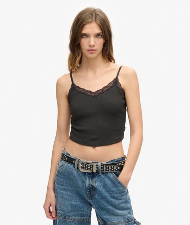 Canotta corta con bordo in pizzo Athletic Essentials Image 1