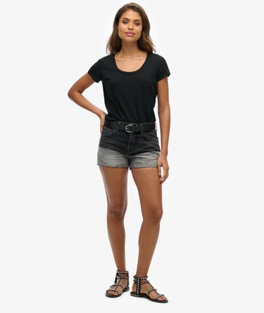 High Rise Cut Off Shorts Image 1