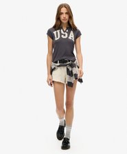 Athletic Essentials-T-shirt met print en inkepingen in de nek
