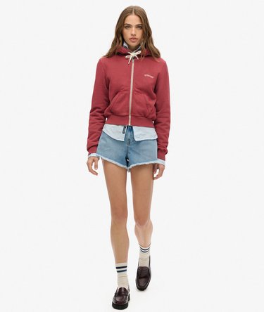 Verkürzte Essential Kapuzenjacke mit Logo Image 2