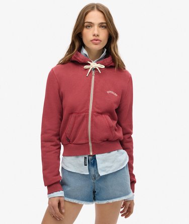 Verkürzte Essential Kapuzenjacke mit Logo Image 1