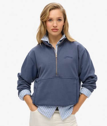 Sweat oversize à col zippé et logo Essential Image 1