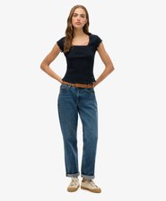 Essential T-shirt met vierkante hals en korte mouwen
