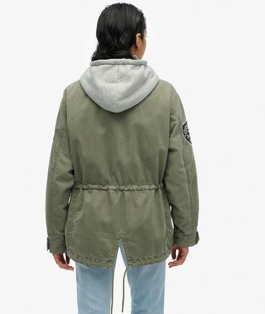 Jersey-Jacke im Militärstil mit Kapuze und Stickerei Image 5