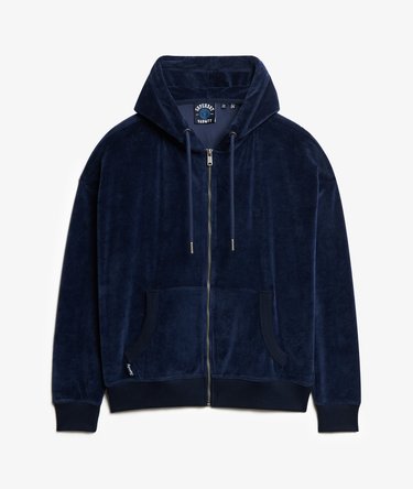 Sweat à capuche zippé en velours Image 5
