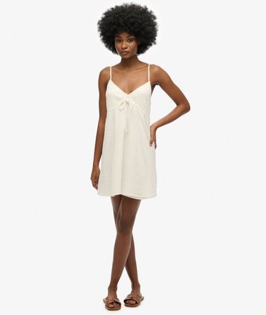 Robe courte caraco tissée texturée Image 2