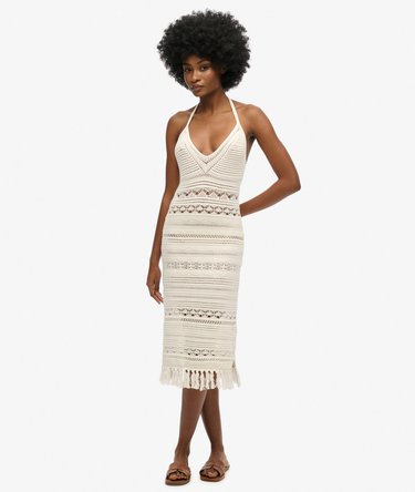 Crochet Tassel Midi Dress Image 1