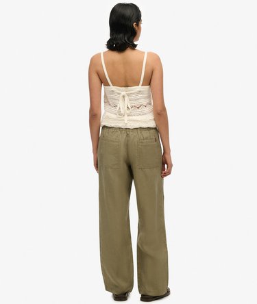 Pantalon en lin à cordon de serrage Image 4