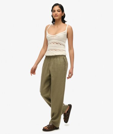 Pantalon en lin à cordon de serrage Image 5