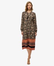 Midi-jurk met lange mouwen en print