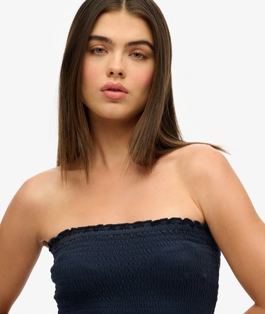 Smocked Bandeau Mini Dress Image 3