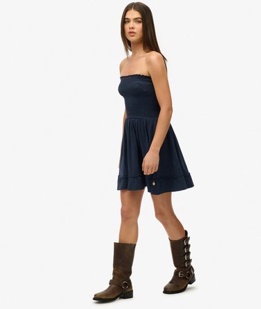 Smocked Bandeau Mini Dress Image 5