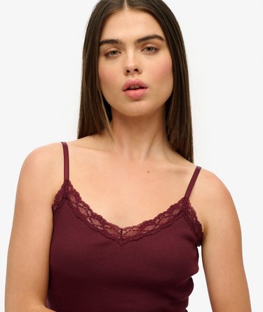 Canotta corta con bordo in pizzo Athletic Essentials Image 3