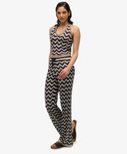 Zigzag Knit Wide Trousers