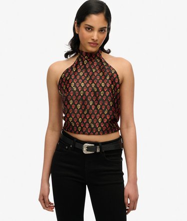 Jacquard Halter Top Image 1